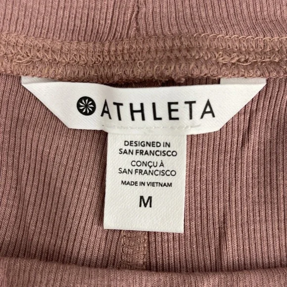 Athleta Well Rested Rib Sleep Shorts Womens Size M Pull On Stretch Mauve Pink - Picture 4 of 10